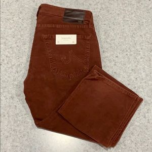 {AG} Matchbox 33X34 Corduroy Copper Rust Slim NWT
